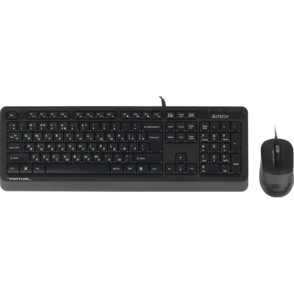 Набор клавиатура+мышь A4Tech Fstyler F1010 GREY,черный/серый,USB Multimedia, 2374258