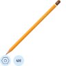 Карандаш чернографитный KOH-I-NOOR 1500/4H б/ласт, Чехия, 41785
