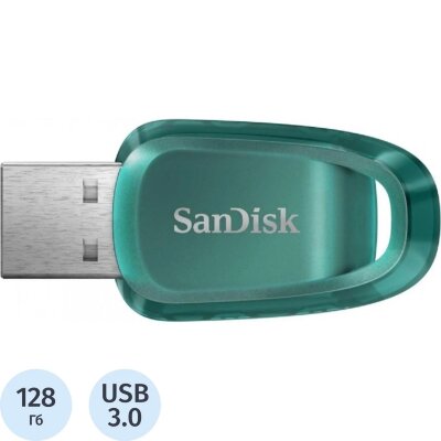 Флеш-память SanDisk CZ96 Ultra Eco 128Gb/USB3.2/Blue-Green(SDCZ96-128G-G46), 1881190