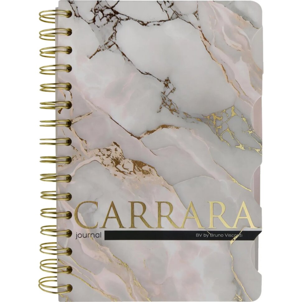 Бизнес-тетрадь BV ART А5 120л гребень, с разделителями CARRARA 3-737/12, 2513460