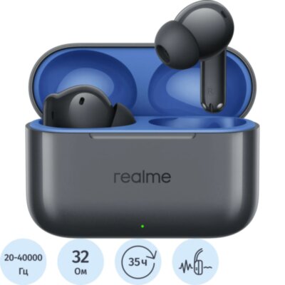 Наушники Realme Buds T200 Mystic Grey (Черный) Ru, 2357762