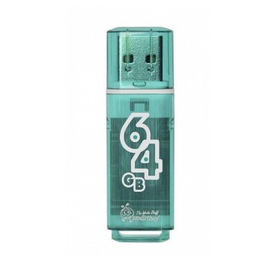 Флеш-память Smartbuy Glossy, 64Gb, USB 2.0, зел, SB64GBGS-G, 896129