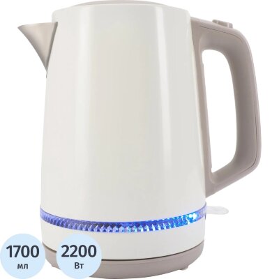 Чайник Vitek VT-WK1066 1.7л. 2200Вт бежевый/коричневый корп.:металл/пластик, 2541845