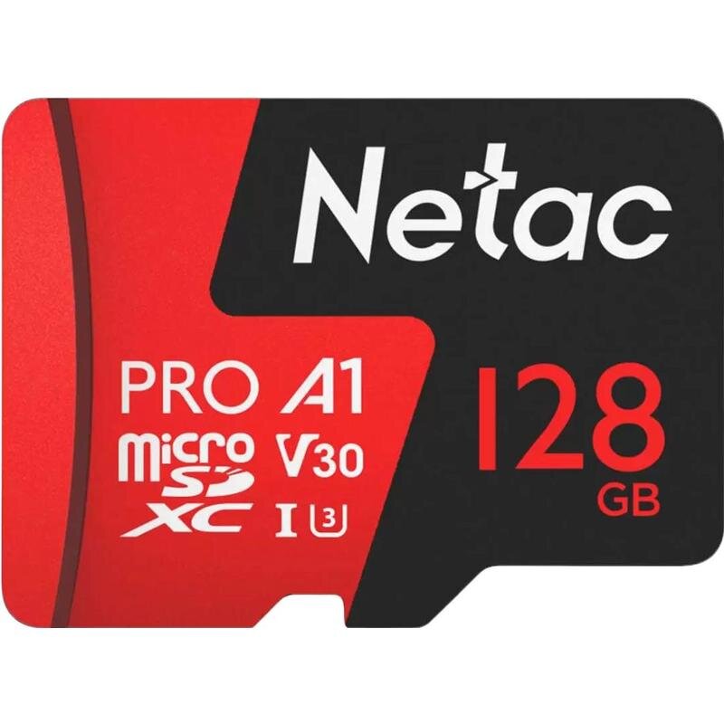 Карта памяти Netac MicroSD card P500 Extreme Pro 128GB, retail version w/SD, 1599974