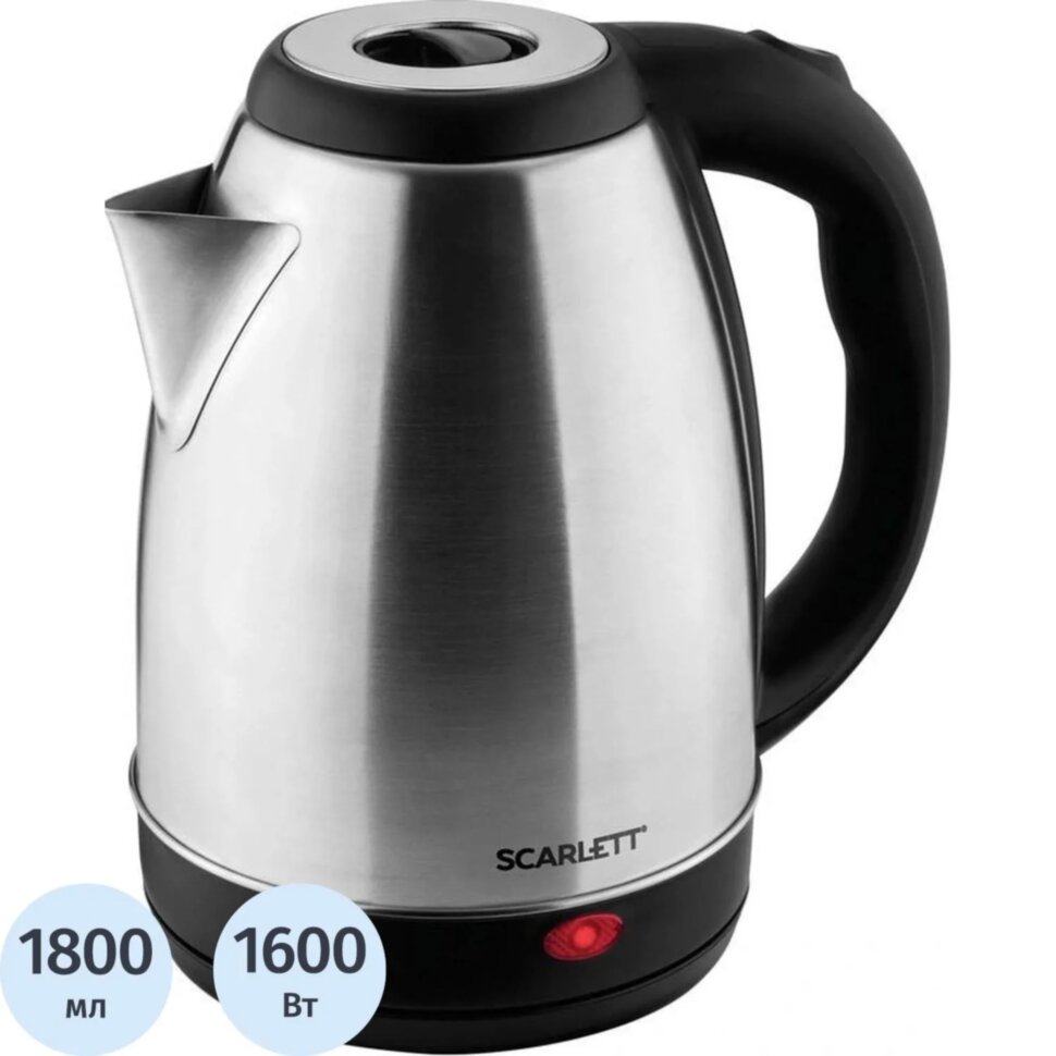 Чайник электрический SCARLETT SC-EK21S51, сталь, 1500Вт, 1.8л, 1494121
