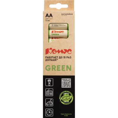 Батарейка Комус Green AA/LR6 12 шт/уп, 2089537