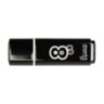 Флеш-память Smartbuy Glossy, 8Gb, USB 2.0, чер, SB8GBGS-K, 445919