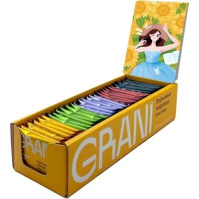 Зерновые плитки медовые GRANI ассорти 7гx30шт/уп 880690/880744, 2235152
