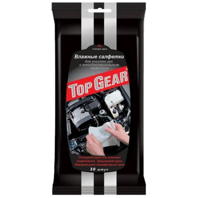 Салфетки влажные для рукTop Gear №30, 551747