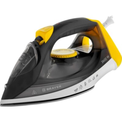 Утюг Brayer BR4003GY 2400Вт,керам,пар 140 г/мин,антикапля,разбрызг,330 мл, 1521671