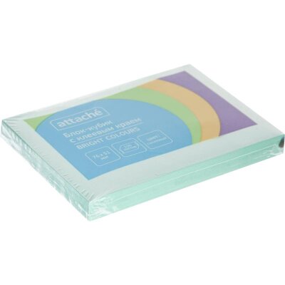 Стикеры ATTACHE Bright colours с клеев.краем 76х51 салатовый 100л, 1495400