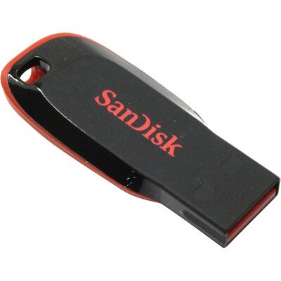 Флеш-память SanDisk Cruzer Blade, 32Gb, USB 2.0, ч/крас, SDCZ50-032G-B35, 615702
