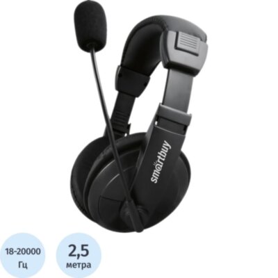 Гарнитура SmartBuy COMMANDO (SBH-7000), стерео рег.громк, кабель 2.5м, 2001784