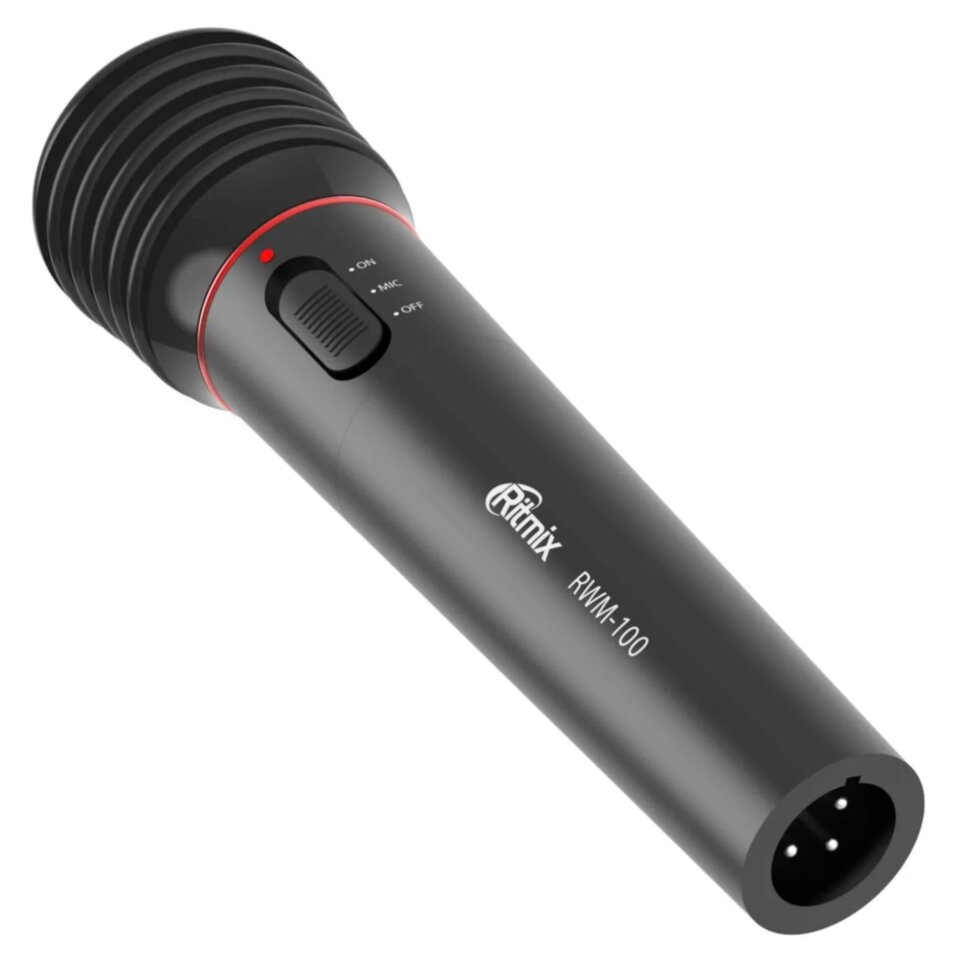 Микрофон RITMIX RWM-100 black, проводн/беспроводн, XLR-Jack 6.3, кабель 3м, 1595999