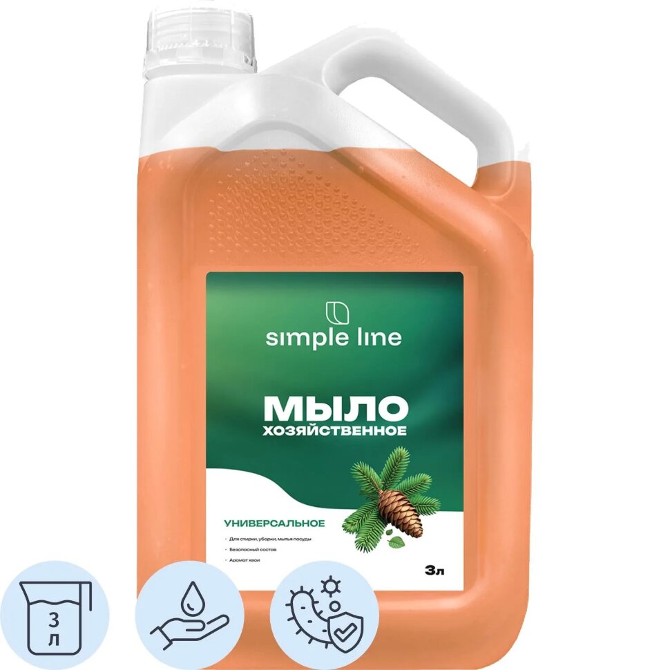 Мыло жидкое антибак хоз SIMPLE LINE 4 Needles, 3л, 2452860