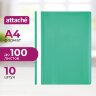 Скоросшиватель пластиковый A4 Attache зеленый 10шт/уп Россия, 495378