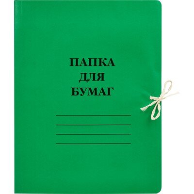 Папка с завязками 300г/м2 мелов, синяя, 113952