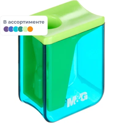 Точилка ручная M&G, 1 отв., контейнер, ассорти, 1963989