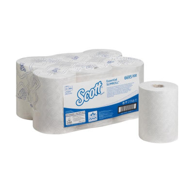 Полотенца бумажные д/дисп в рул KKEssential Slimroll 1сбел 190м 6р/уп 6695, 1089114