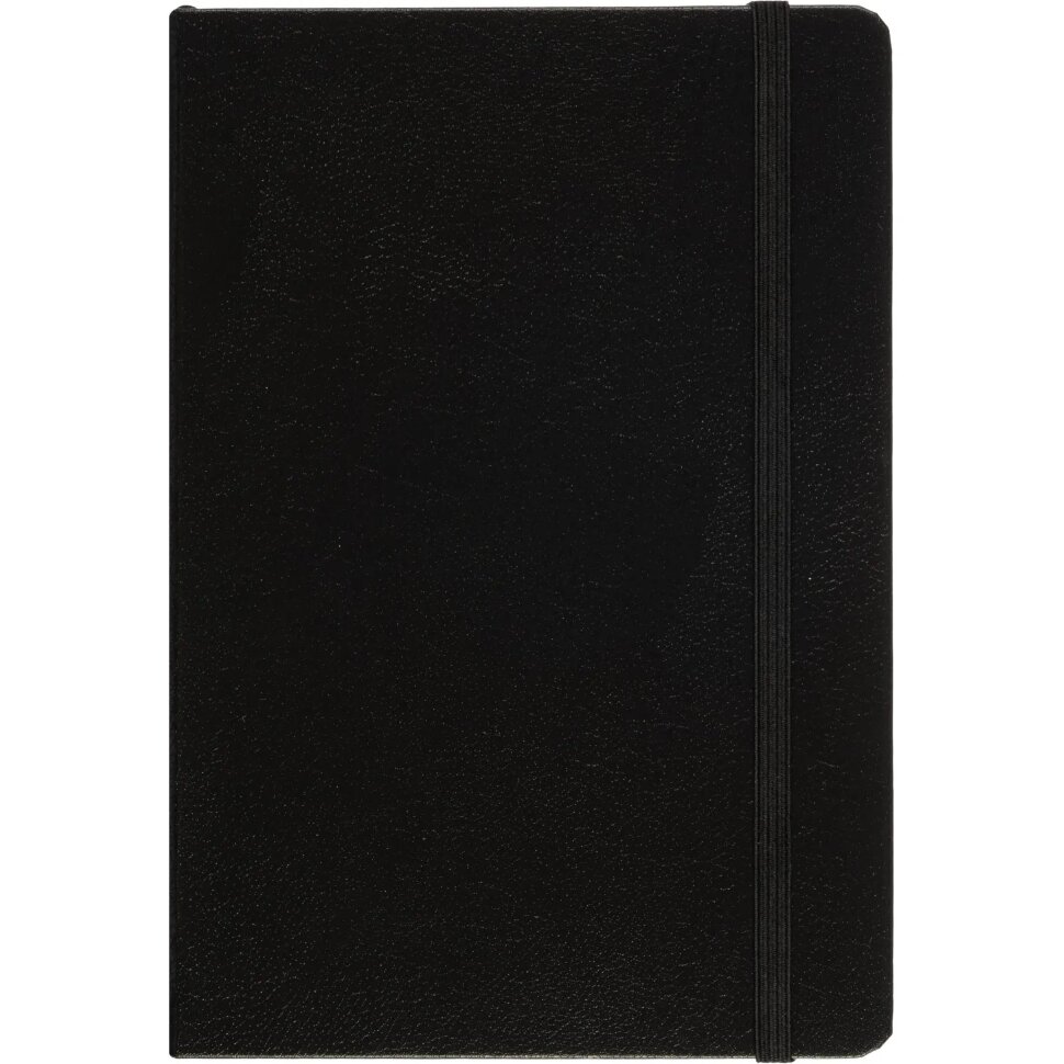 Бизнес-блокнот Attache А5(148x218мм), ЭССЕ,балакр,резин,клетка,черный,80 л, 2450877