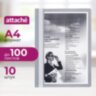 Скоросшиватель пластиковый A4 Attache серый 10шт/уп Россия, 495912