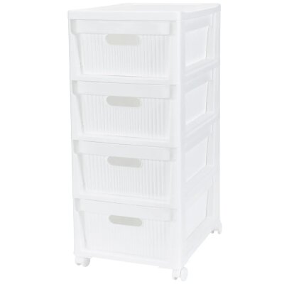 Комод BP_на колесах Velvet, 4 ящика,300х385х690 ММ (Белый), 2081567