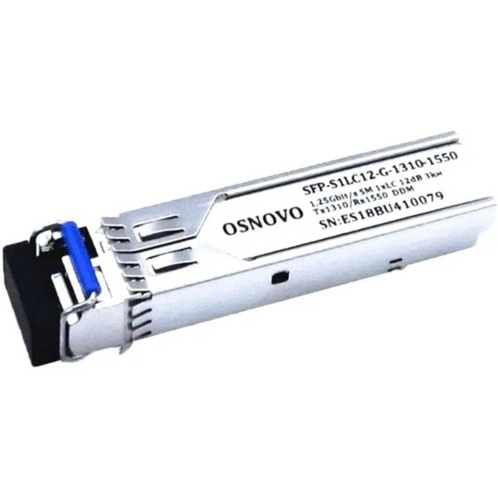 Трансивер SFP Osnovo SFP-S1LC12-G-1310-1550 до 3кмTx:1310/Rx:1550, DDM, 2402946