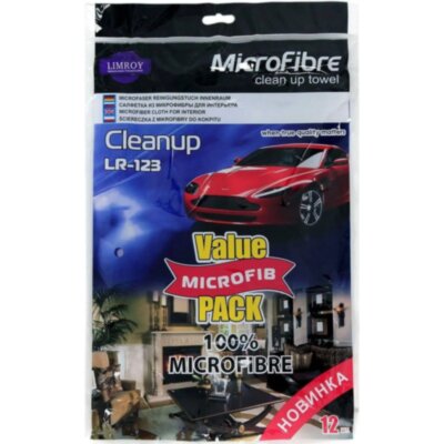Салфетки из микрофибры набор 250 гр/м2,  30x45 см. (12 шт.) LIMROY LR-123, 2226384