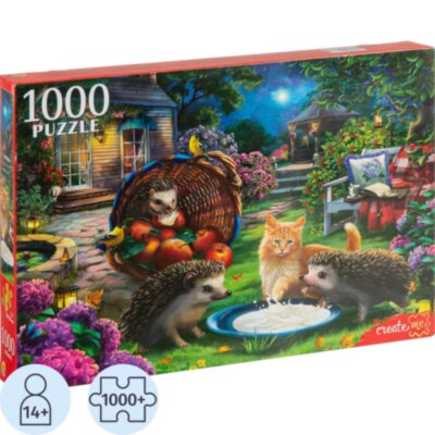 Пазл 1000 элементов. ЕЖИ И КОТЕНОК, Ф1000-6633, 2494664