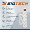 Сетевой фильтр BigTech ST510-5-W(5р/5м/10А/2,2кВт/3х0,75 мм2/белый), 2105953