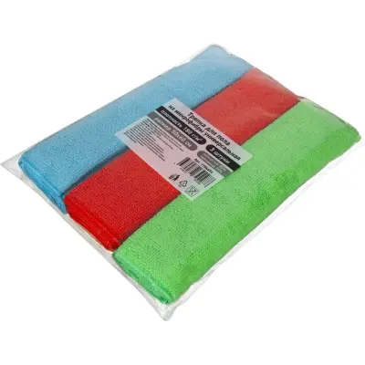 Тряпка для пола из микрофибры универсальная 180г/м2 50х60см 3шт/уп, 1784654