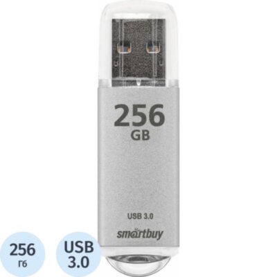 Флеш-память Smartbuy UFD 3.0/3.1 256 GB V-Cut Silver (SB256GBVC-S3), 2020602