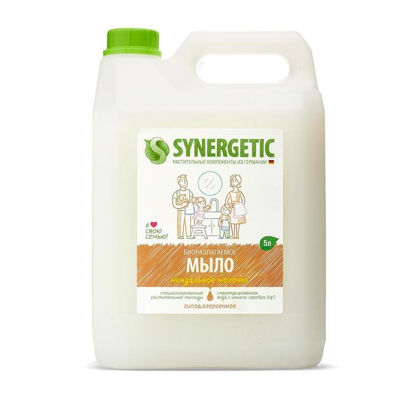 Мыло жидкое Synergetic Миндальное молочко 5л, 1308488