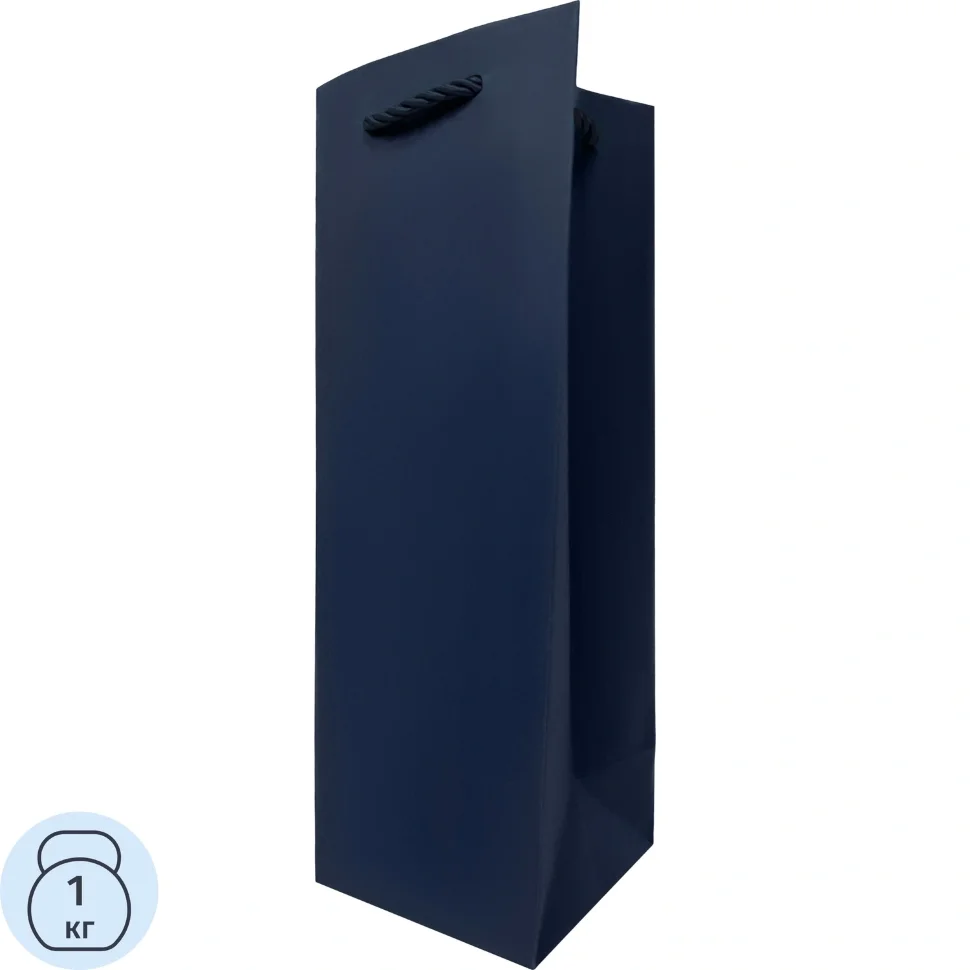 Пакет подарочный под бутылку ТК ММ SPB26-Blue 36x12x12 см, 2502776