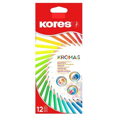 Карандаши цветные 12цв 3-гран Kores Kromas 93391, 1054855