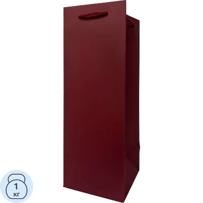 Пакет подарочный под бутылку ТК ММ SPB26-Bordo 36x12x12 см, 2502782