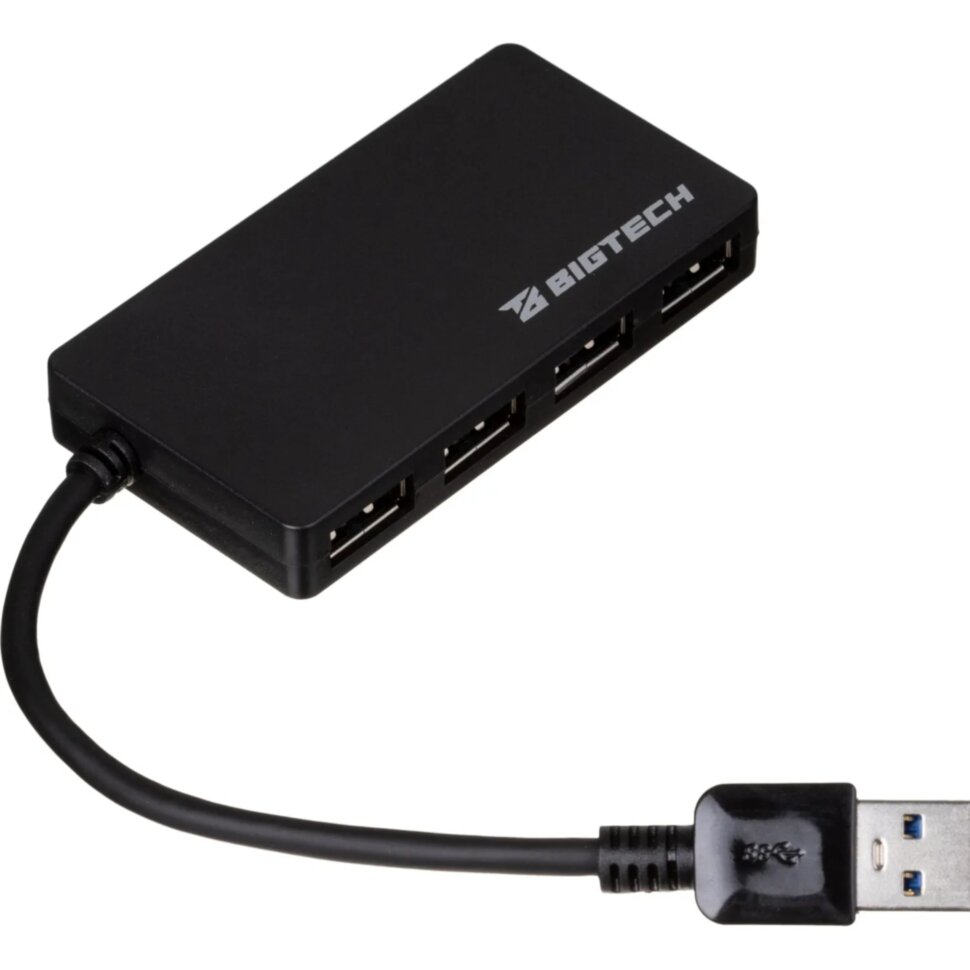 Разветвитель USB  HS005 USB 3.0x4/черный, 1853675