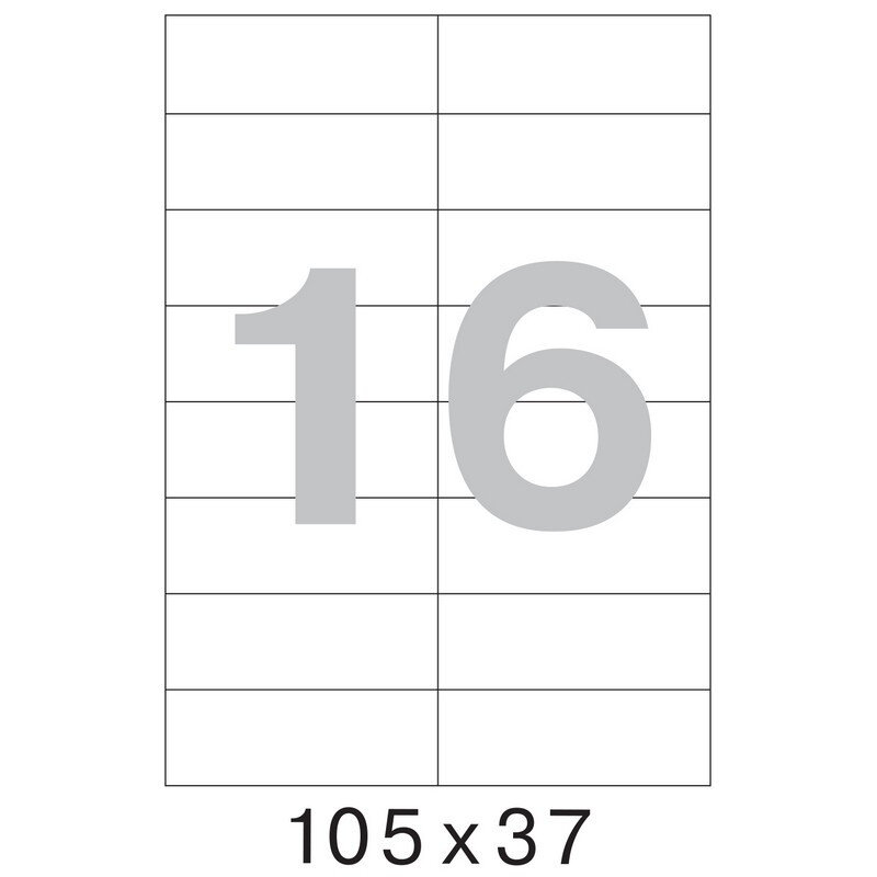 Этикетки самоклеящиеся  105х37 мм/16 шт. на лист.А4 (100л./уп), 890729