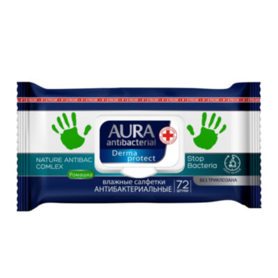 Салфетки влажные AURA антибактериальные 72шт., 442060