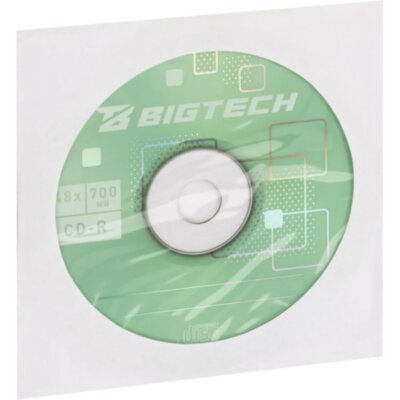 Носители информации Bigtech YCDRB005 CD-R 700 МБ/48х/1шт конверт белый, 1953102
