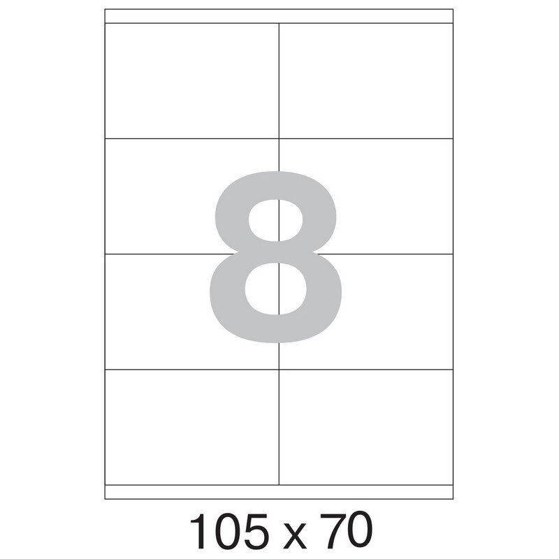 Этикетки самоклеящиеся  105х70мм/8 шт. на листе А4  100листов, 1235550