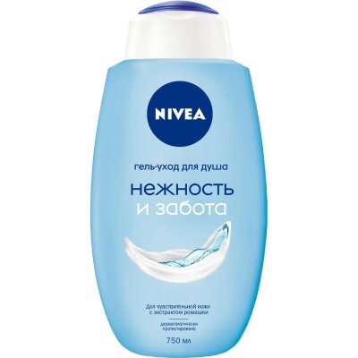 Гель для душа Nivea Нежность и Забота для чувствительной кожи 750мл, 2302048