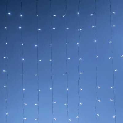 Электрогирлянда Дождь 2x6 м 1200LED мерц. IP44 отсоед.нити, хол.бел.HD-YW05, 2331917