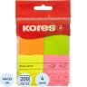 Стикеры Kores бум.для зам. 40х50 неон.гамма 4шт./уп.по 50л. '48450, 56386