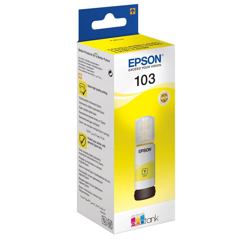 Чернила Epson 103 C13T00S44A жел. для L3110/L3150, 897360