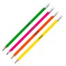 Карандаш чернографитный Kores Grafitos Neon трехгранный HB с ластиком, 1094469