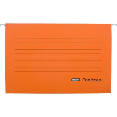 Папка подвесная Attache Foolscap, картон оранжевый, до 200л., 5шт/уп, 1574410