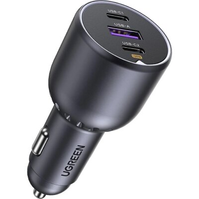 Зарядное устройство UGREEN EC705 (35025) USB-C PD+USB-A130W автомоб, серый, 2036043