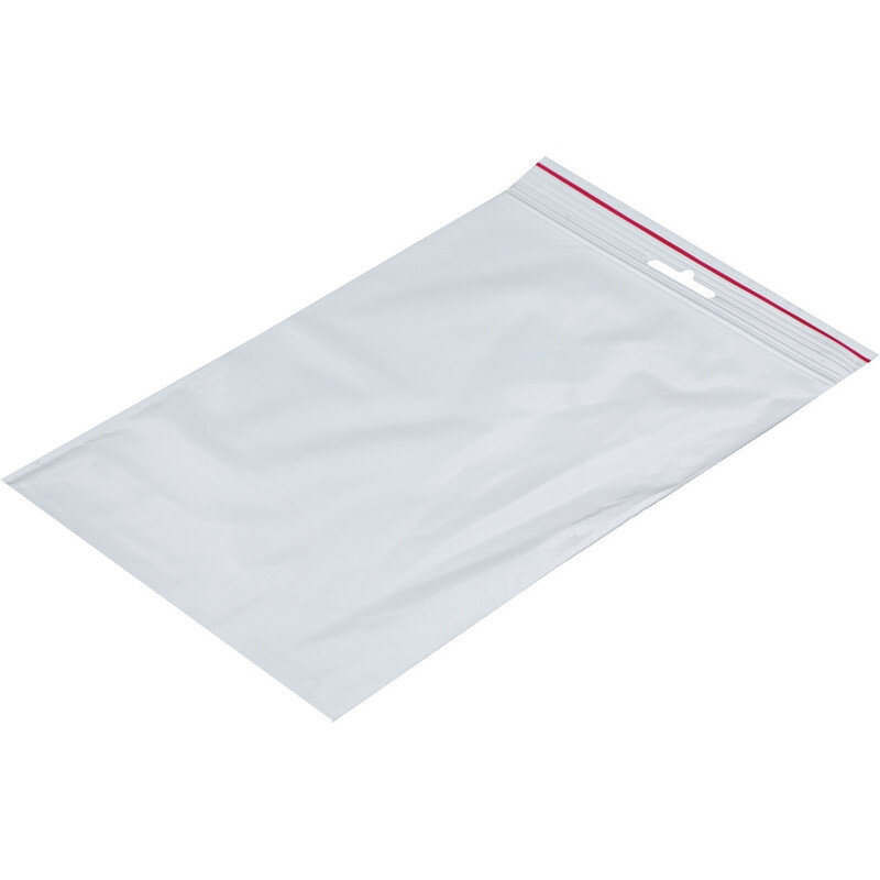 Пакет с замком (Zip Lock) с европодвесом 25 х 35 см, 60 мкм, 100 шт/уп, 1218118