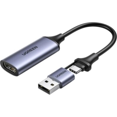 Внешняя карта видеозахвата UGREEN CM489 (40189) USB 1080P серый, 2162378